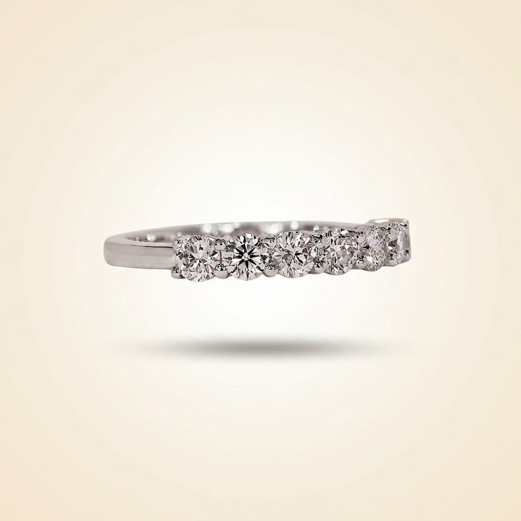 seven-stone round cut diamond band