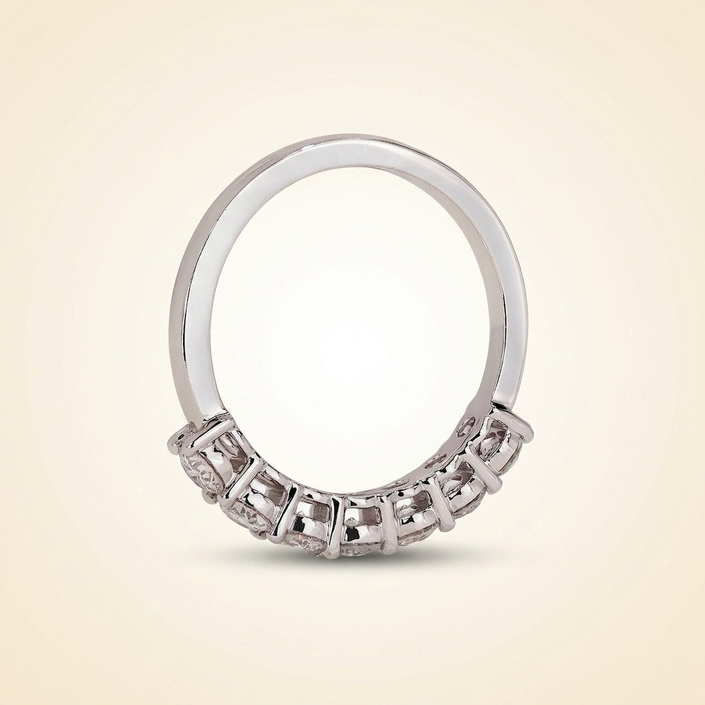 seven-stone round cut diamond band