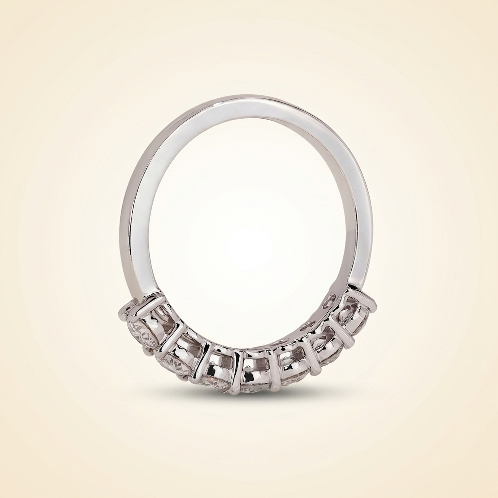 seven-stone round cut diamond band