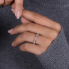 Marquise and Round Diamond Floral Cluster Wedding Band