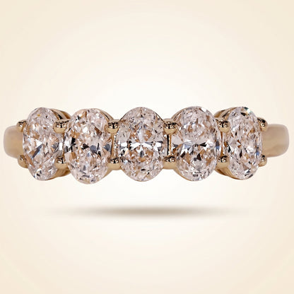 Five-Stone Oval Cut Wedding Band
