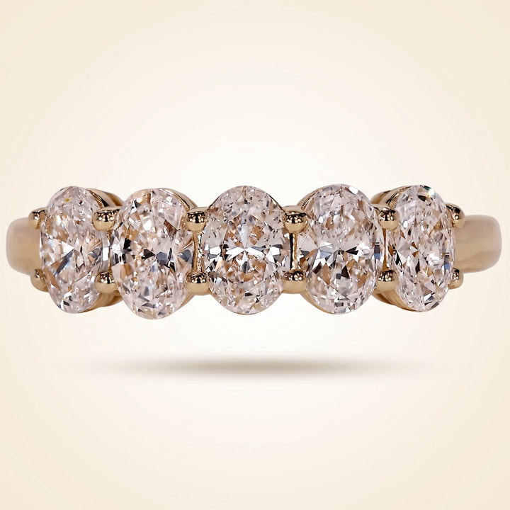 Five-Stone Oval Cut Wedding Band