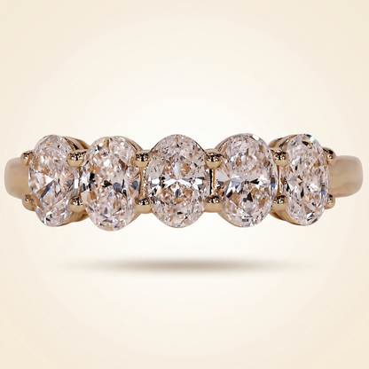 Five-Stone Oval Cut Wedding Band