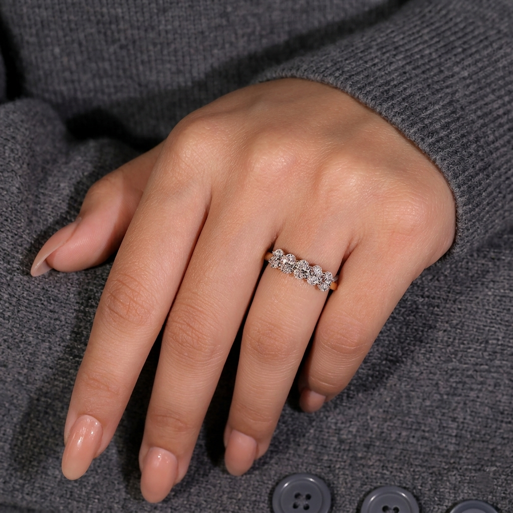 five-stone oval cut wedding band
