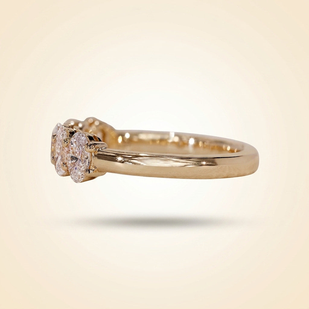 five-stone oval cut wedding band