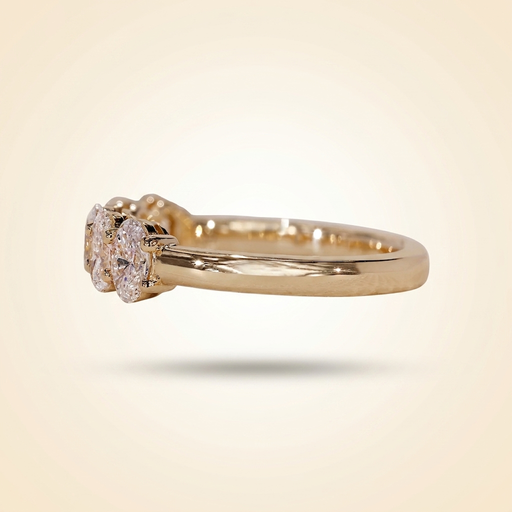 five-stone oval cut wedding band