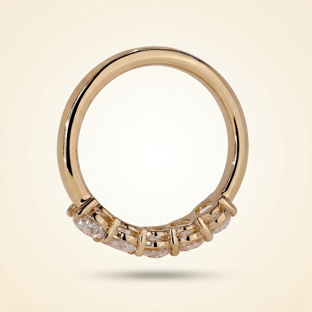five-stone oval cut wedding band