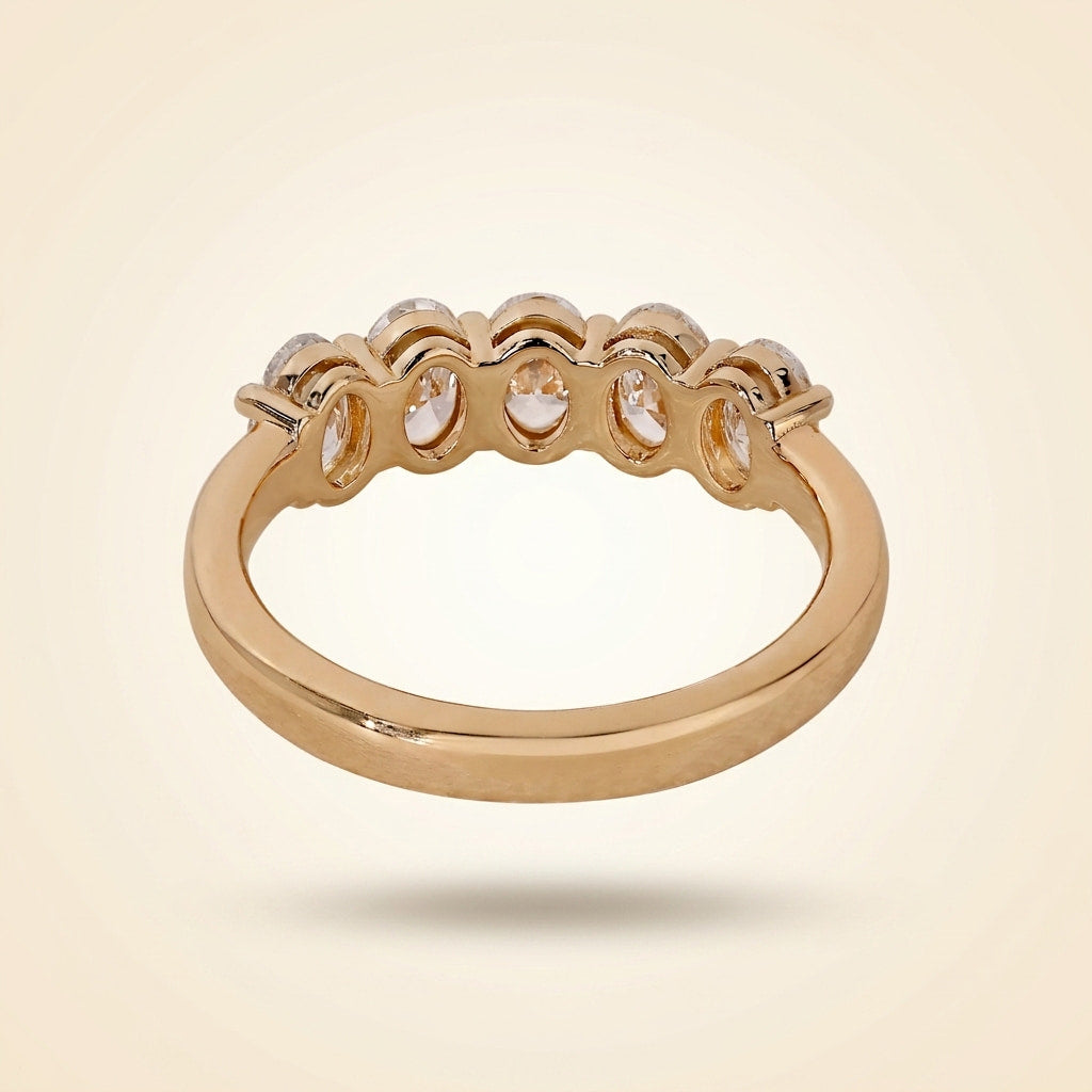 five-stone oval cut wedding band