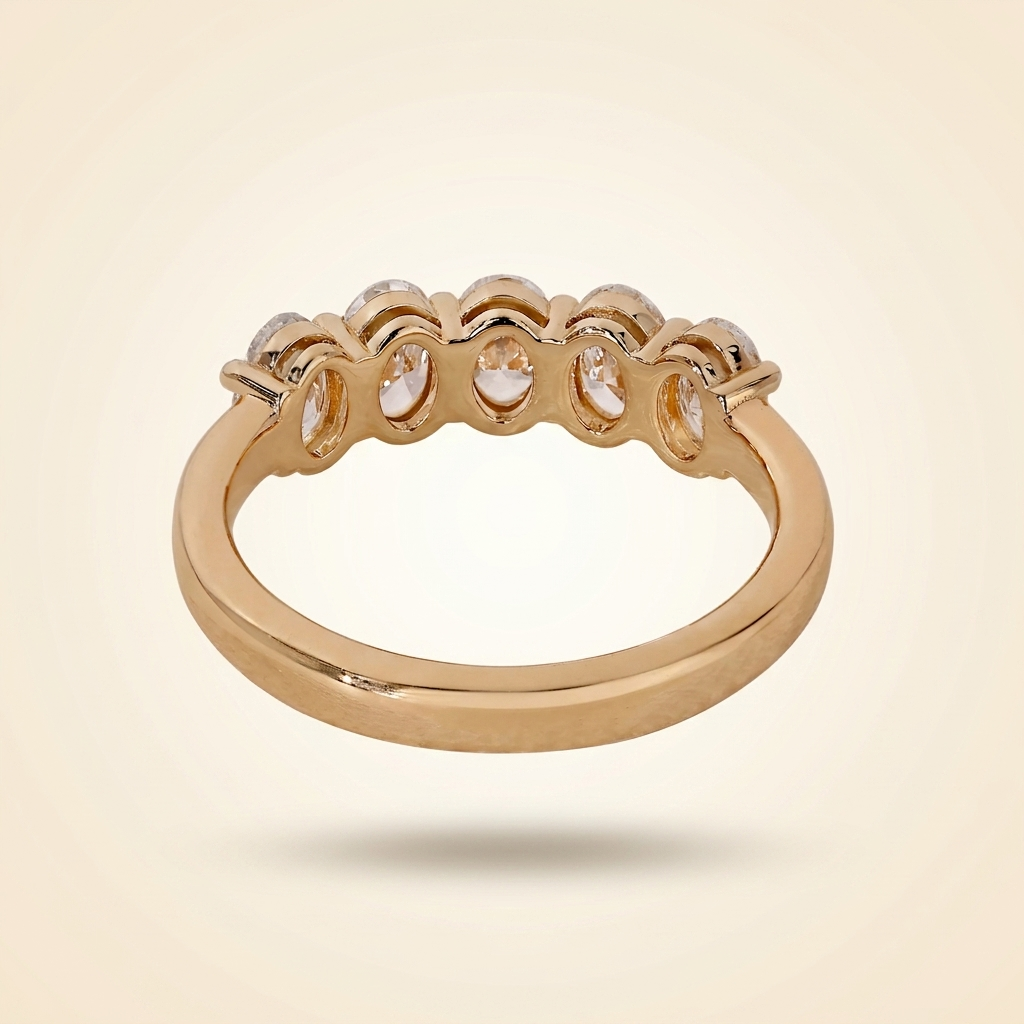 five-stone oval cut wedding band