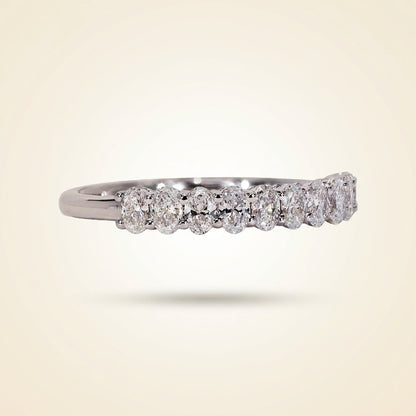 Oval Cut Diamond Half Eternity Wedding Band