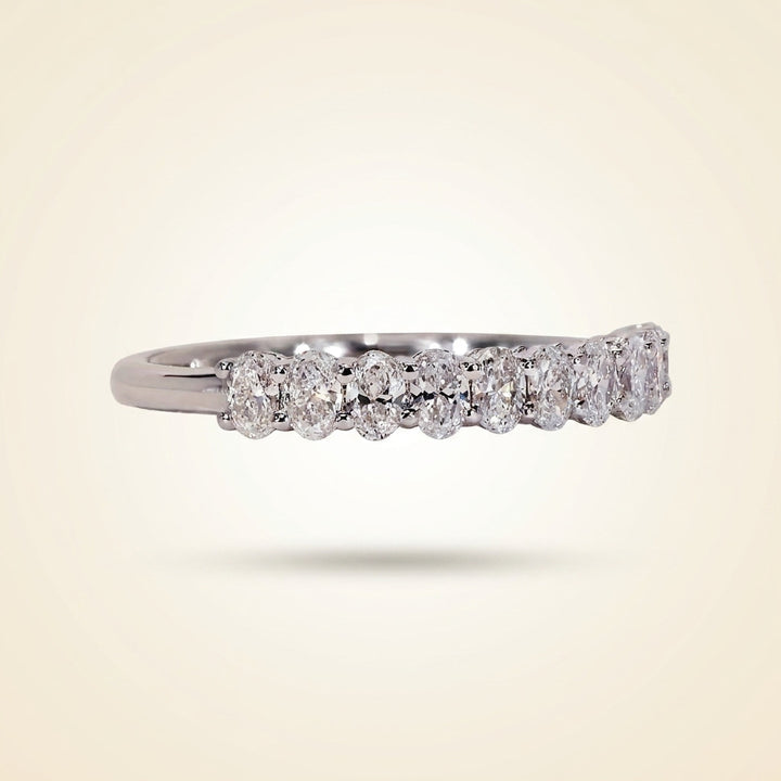 Oval Cut Diamond Half Eternity Wedding Band