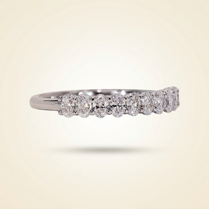 Oval Cut Diamond Half Eternity Wedding Band