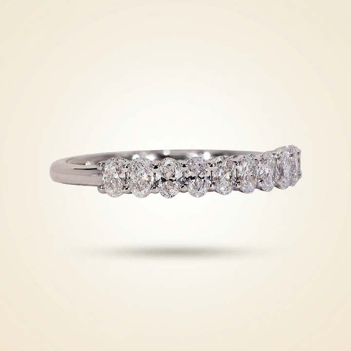 Oval Cut Diamond Half Eternity Wedding Band