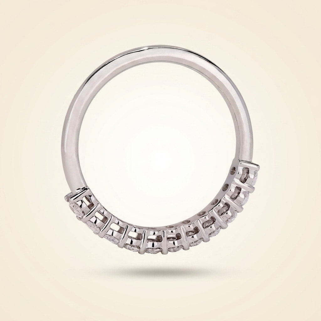 oval cut diamond half eternity wedding band