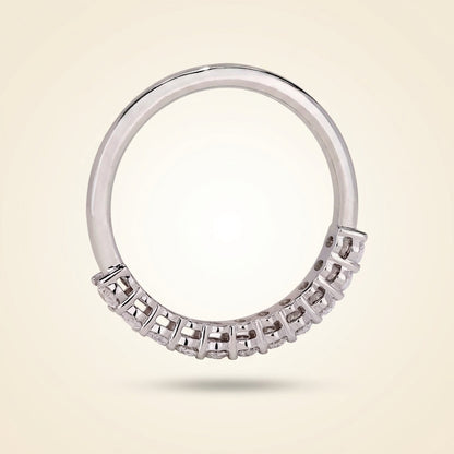 Oval Cut Diamond Half Eternity Wedding Band