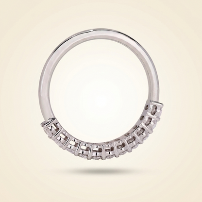Oval Cut Diamond Half Eternity Wedding Band