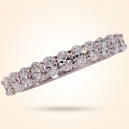 Oval Cut Diamond Half Eternity Wedding Band