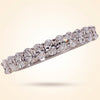 Oval Cut Diamond Half Eternity Wedding Band