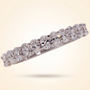 Oval Cut Diamond Half Eternity Wedding Band