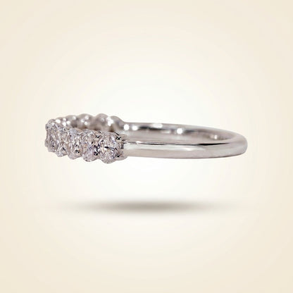 Oval Cut Diamond Half Eternity Wedding Band
