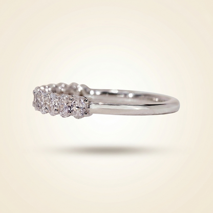 Oval Cut Diamond Half Eternity Wedding Band