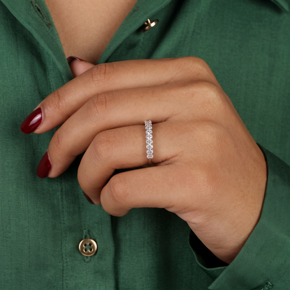 Oval Cut Diamond Half Eternity Wedding Band