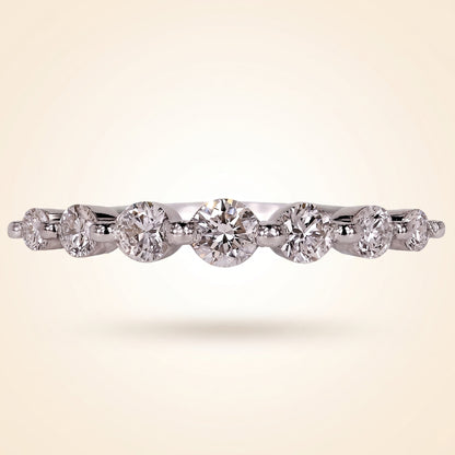 Seven-Stone Half Eternity Round Cut Diamond Band