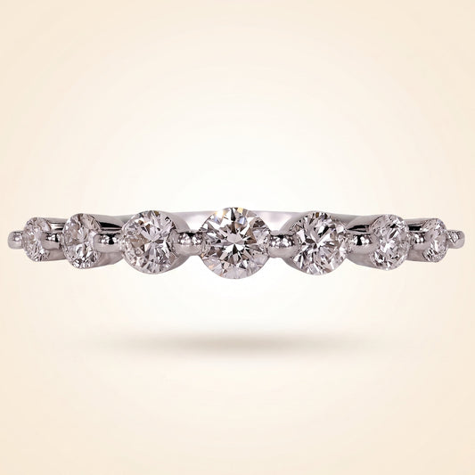 Seven-Stone Half Eternity Round Cut Diamond Band