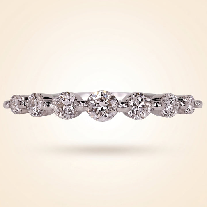 Seven-Stone Half Eternity Round Cut Diamond Band