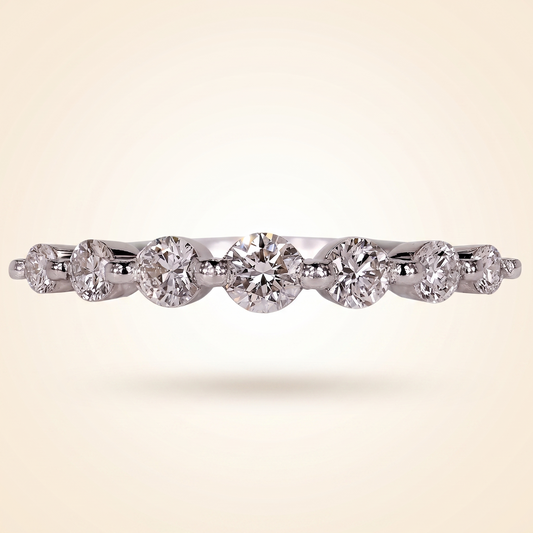 Seven-Stone Half Eternity Round Cut Diamond Band