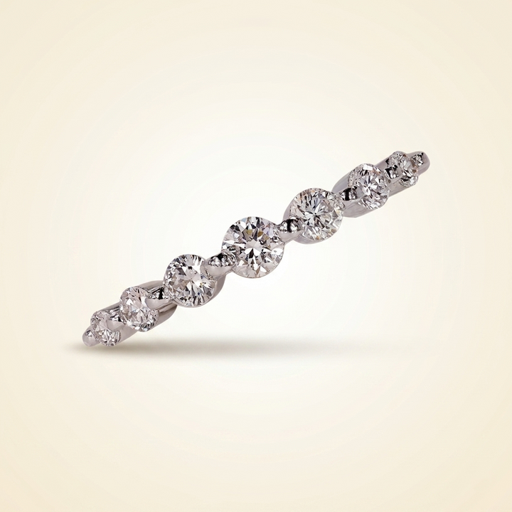 Seven-Stone Half Eternity Round Cut Diamond Band