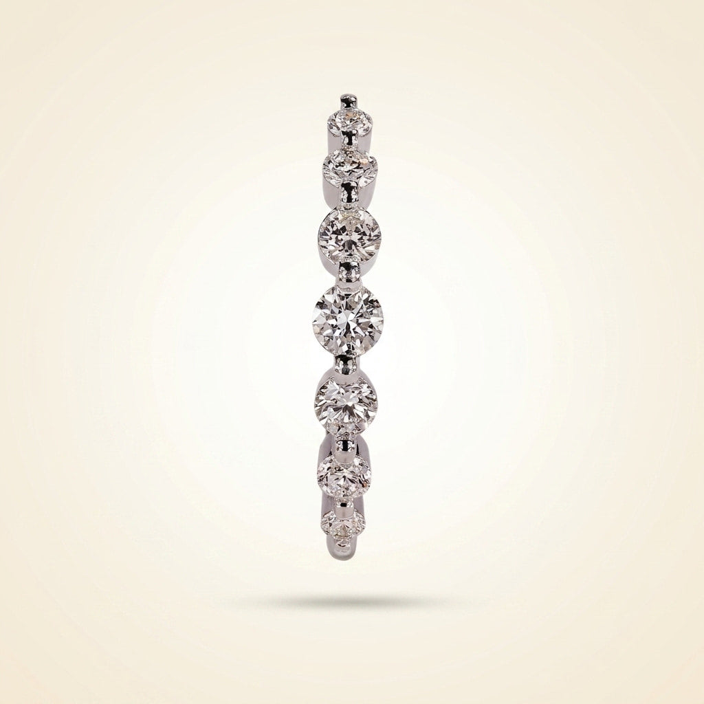 seven-stone half eternity round cut diamond band