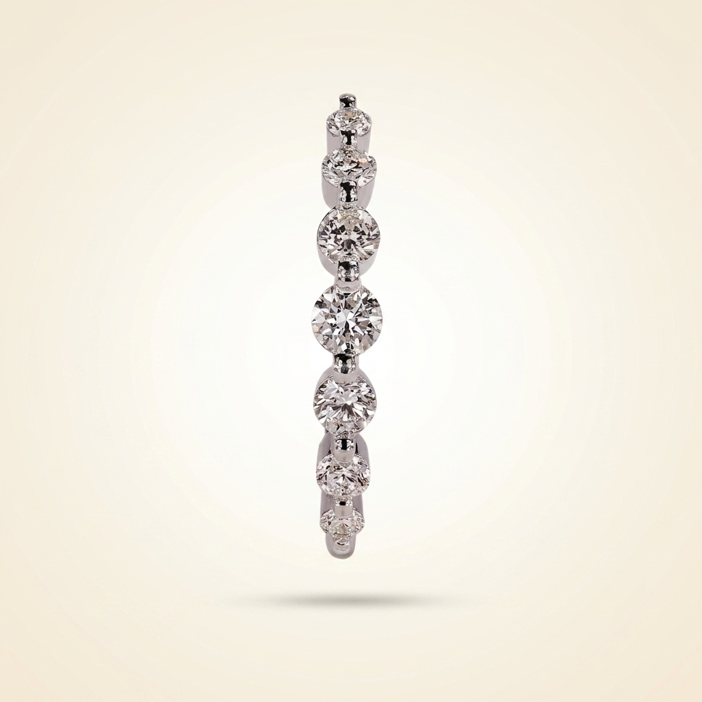 seven-stone half eternity round cut diamond band