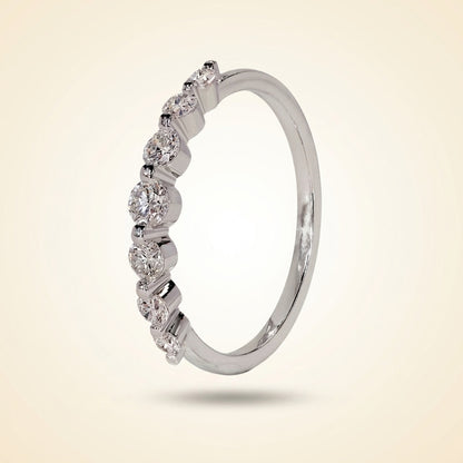 Seven-Stone Half Eternity Round Cut Diamond Band