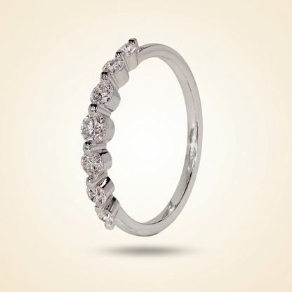 Seven-Stone Half Eternity Round Cut Diamond Band