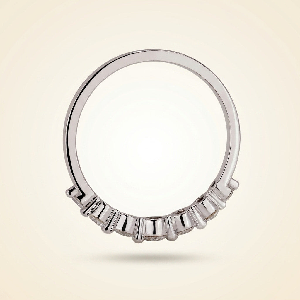 seven-stone half eternity round cut diamond band