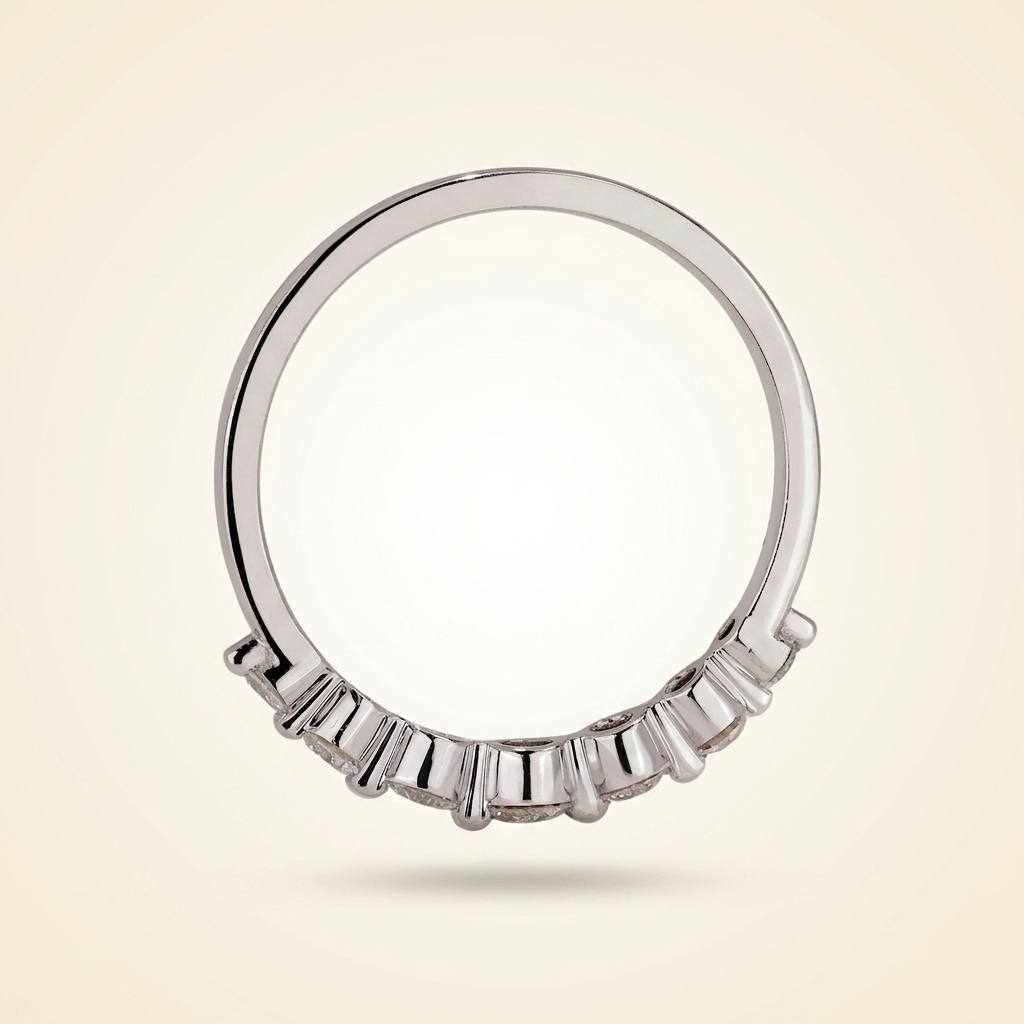 seven-stone half eternity round cut diamond band