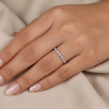 Seven-Stone Half Eternity Round Cut Diamond Band