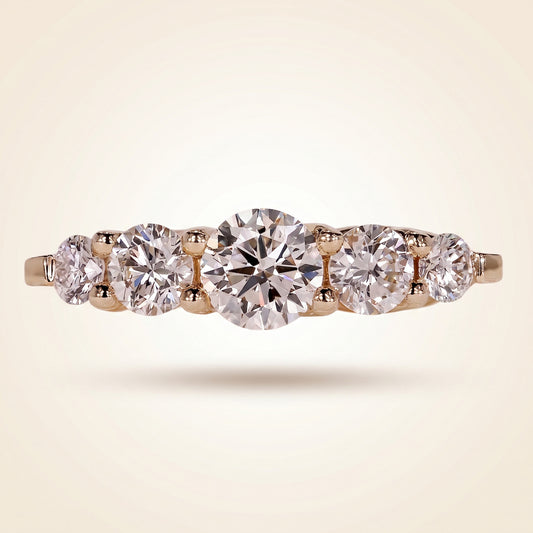 Five-Stone Graduated Round Cut Diamond Band