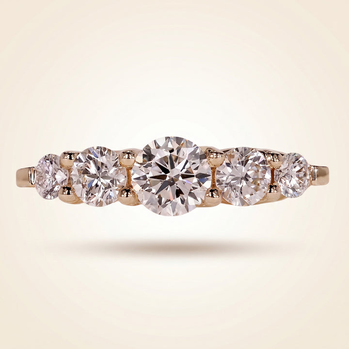 Five-Stone Graduated Round Cut Diamond Band