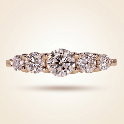 Five-Stone Graduated Round Cut Diamond Band