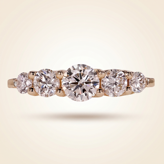 Five-Stone Graduated Round Cut Diamond Band