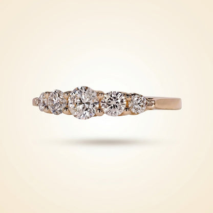 Five-Stone Graduated Round Cut Diamond Band