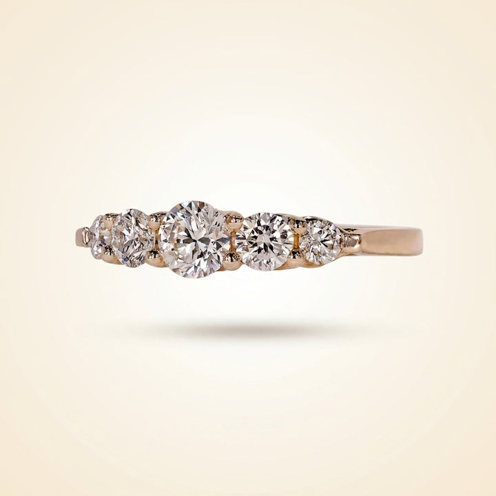 Five-Stone Graduated Round Cut Diamond Band