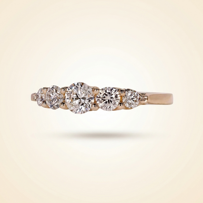 Five-Stone Graduated Round Cut Diamond Band