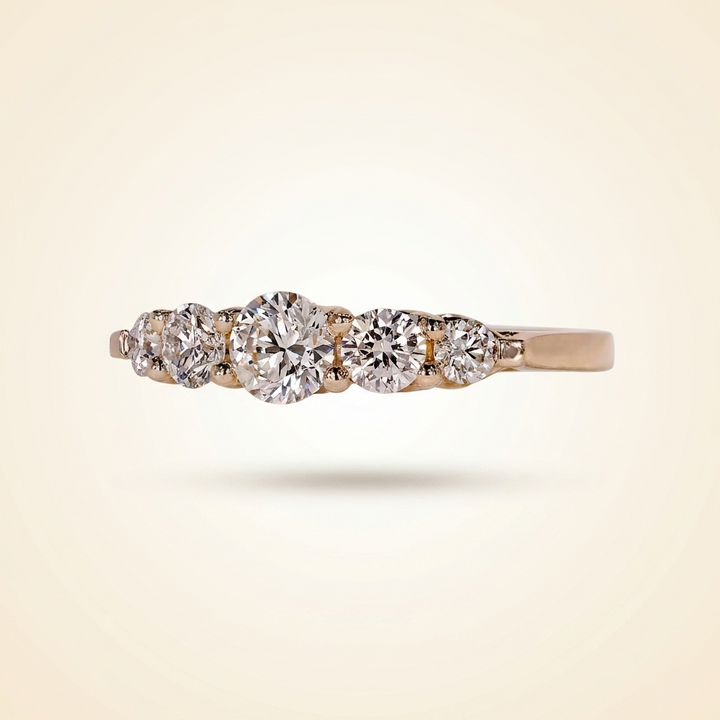Five-Stone Graduated Round Cut Diamond Band