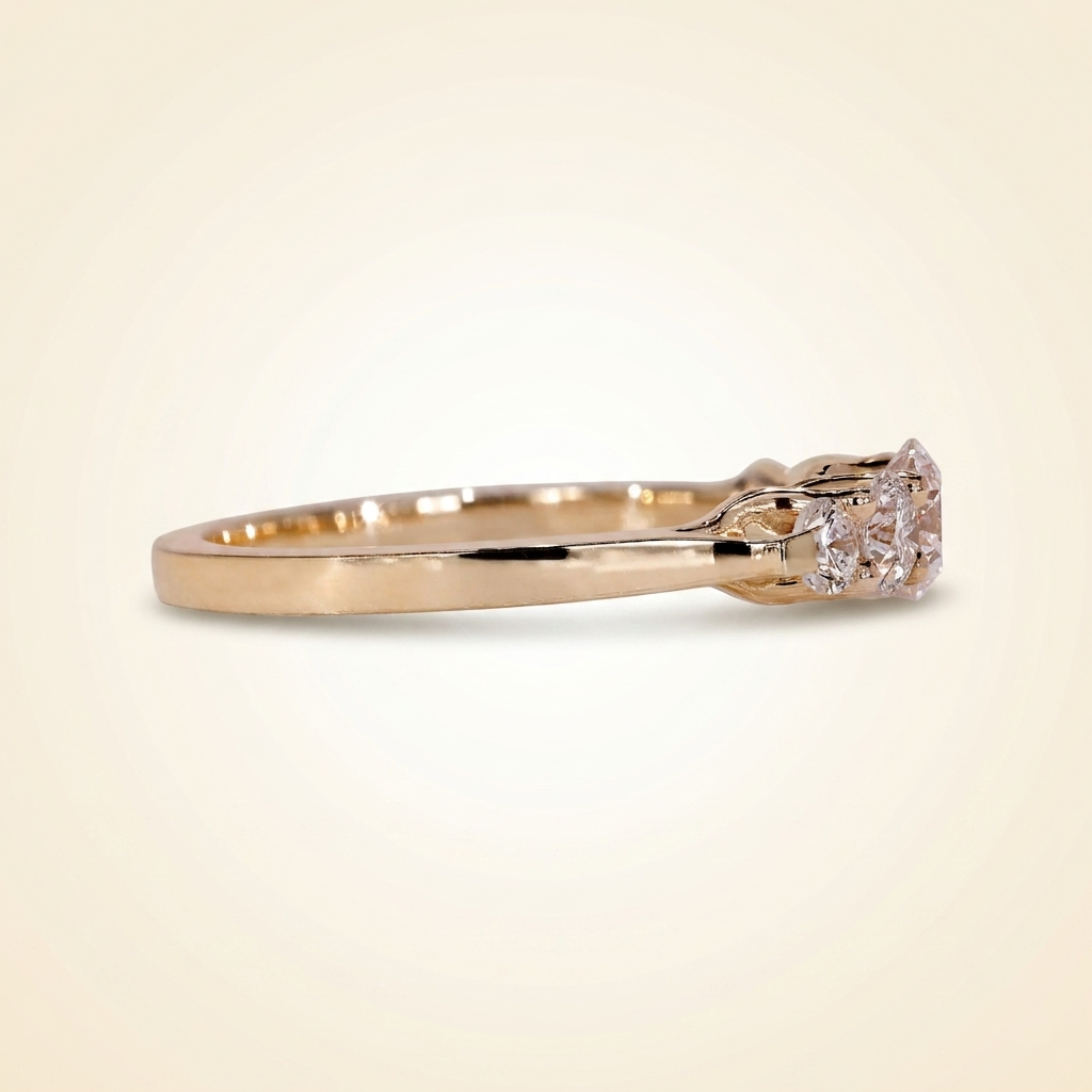 five-stone graduated round cut diamond band