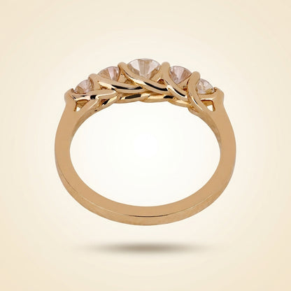 Five-Stone Graduated Round Cut Diamond Band