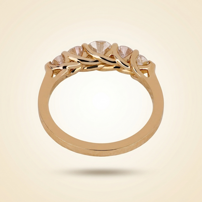 Five-Stone Graduated Round Cut Diamond Band