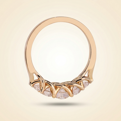 Five-Stone Graduated Round Cut Diamond Band